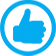 blue thumbs up in blue circle